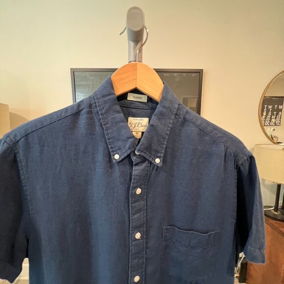 J.Crew - SS Linen Button Up Shirt - Navy - Picture 3 of 6